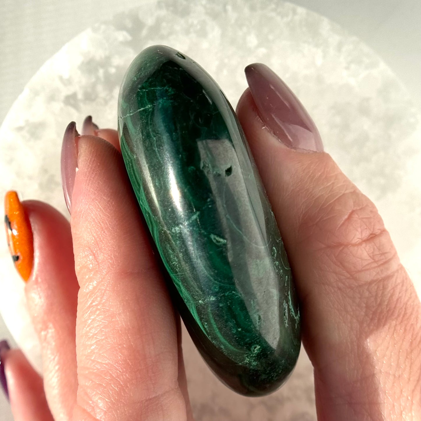 Malachite Palm Stone A