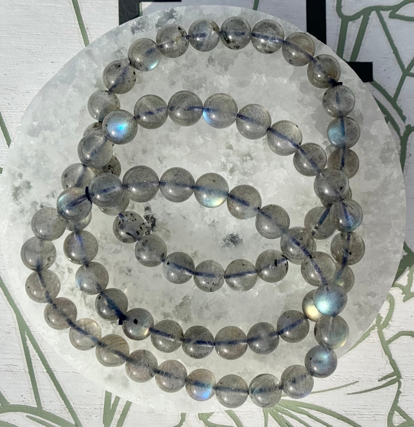One (1) Labradorite Bracelet from Madagascar (8mm Bead)