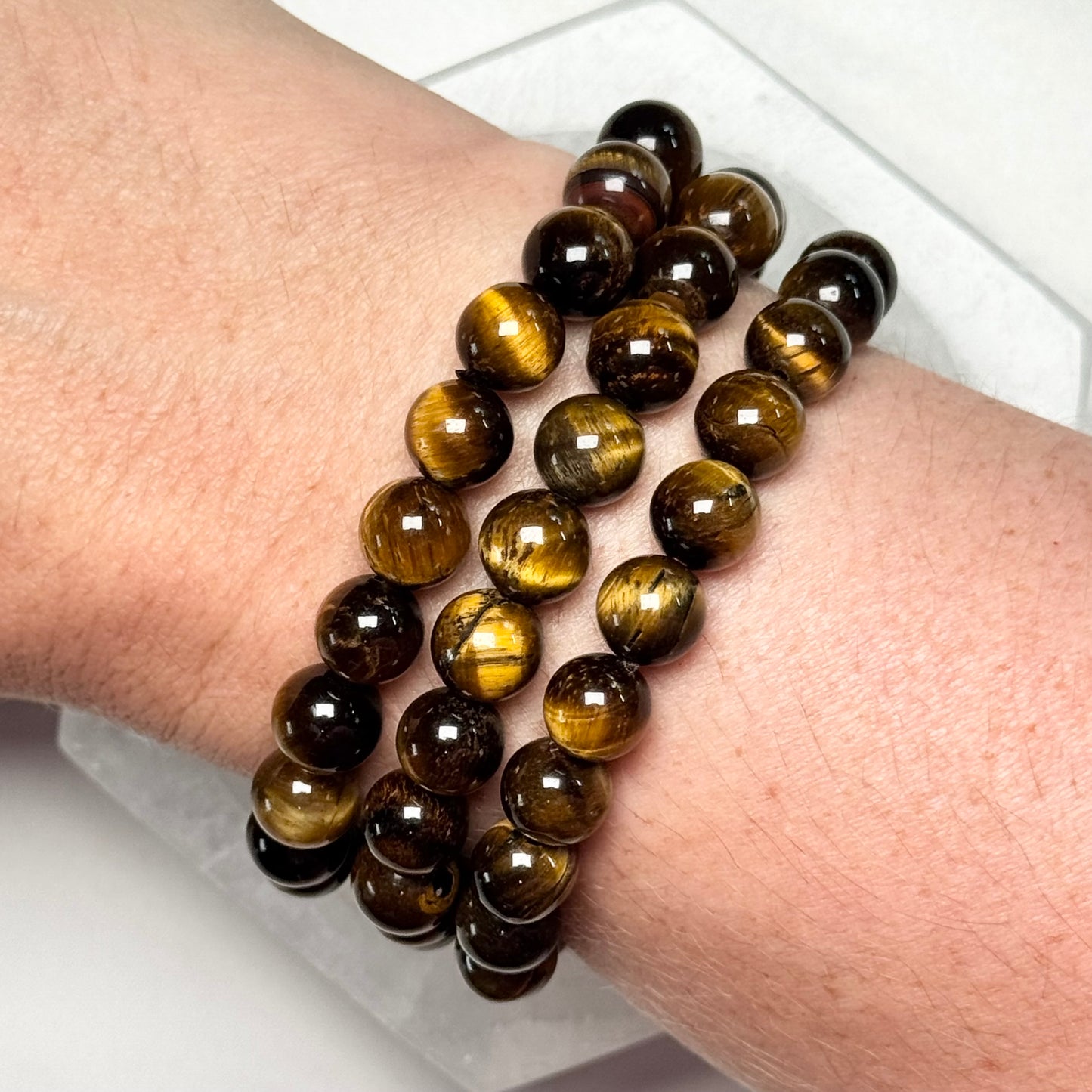 One (1) Golden Tiger’s Eye Bracelet (8mm Bead)