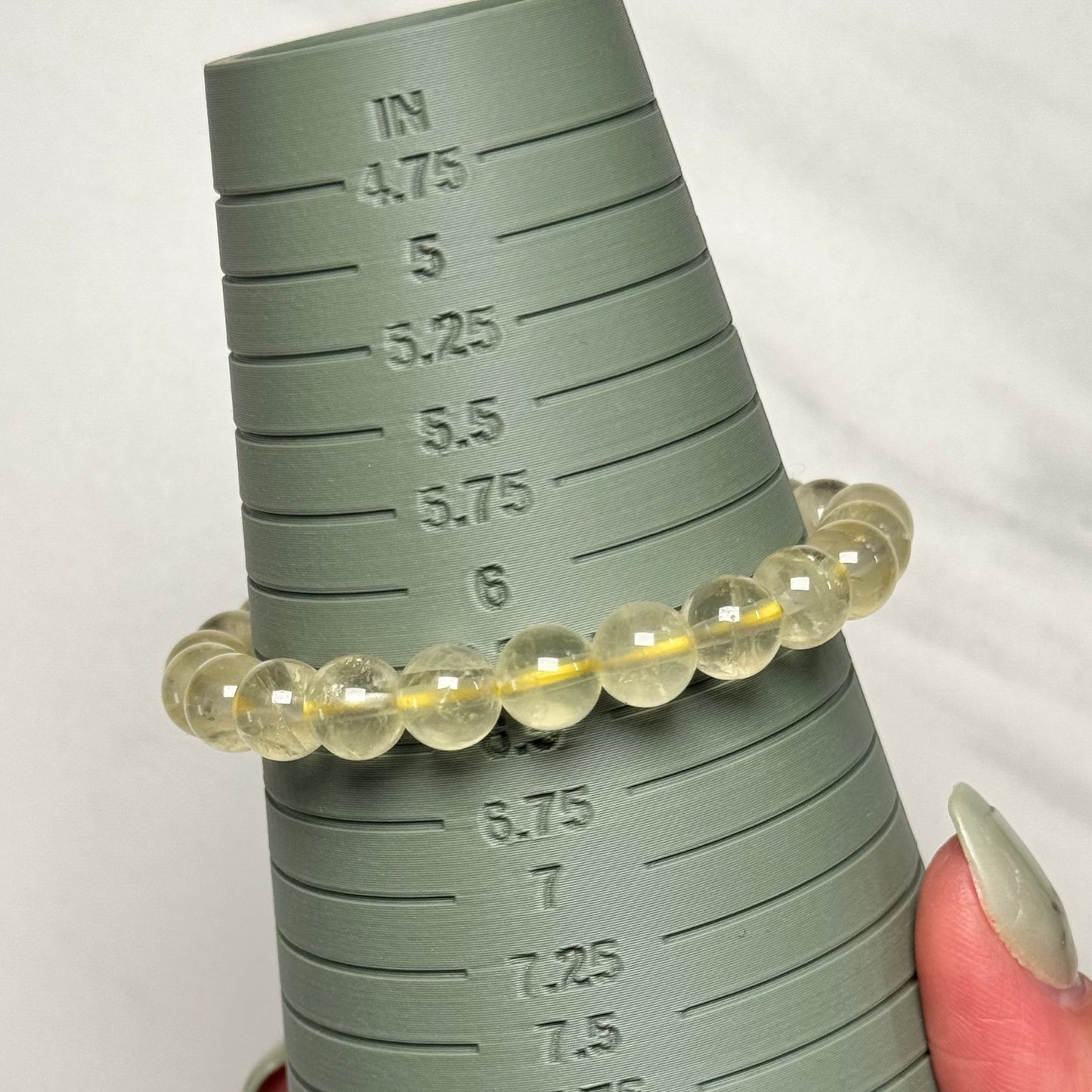One (1) Pale Citrine Bracelet from Brazil (8mm Bead)