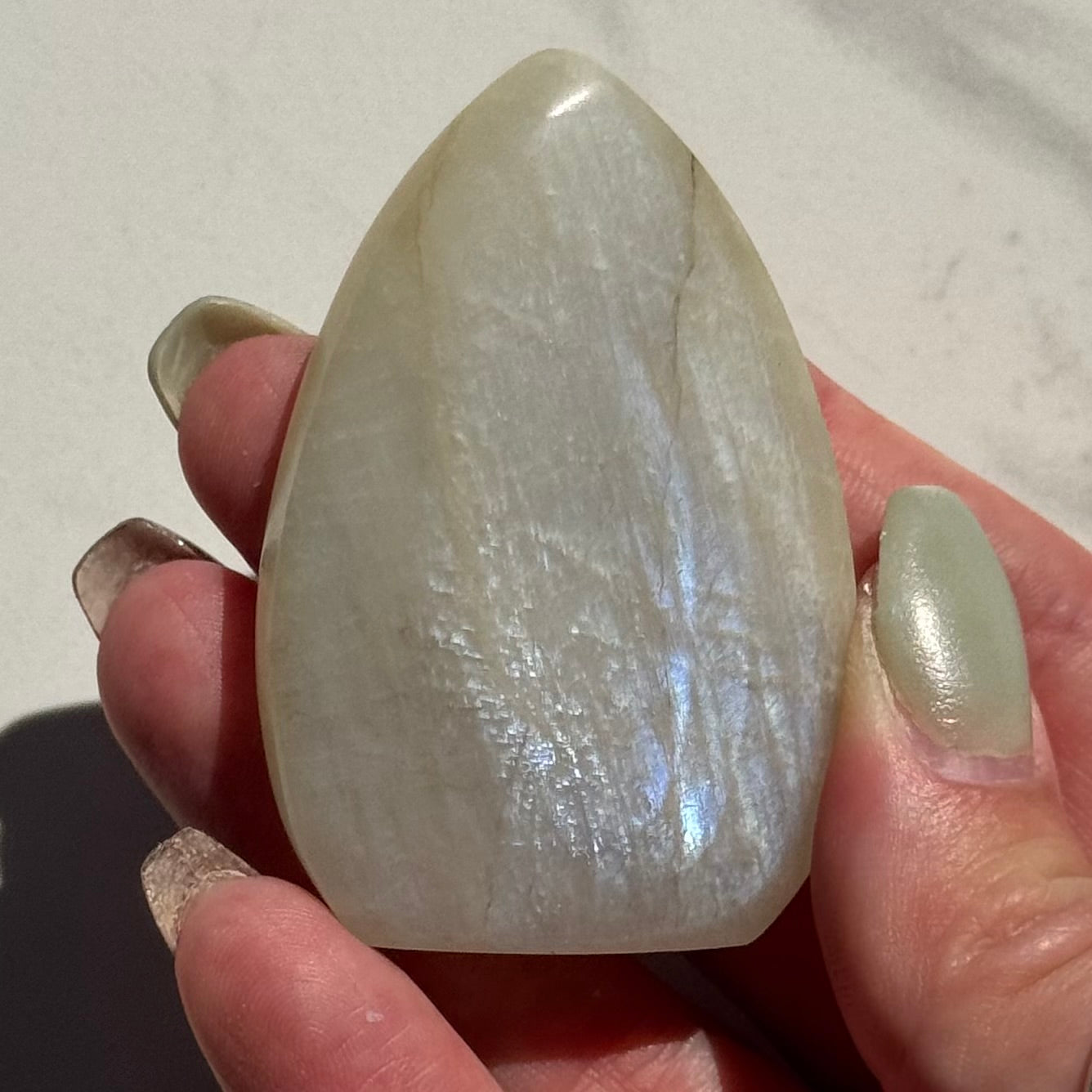 Gorgeous High Quality Blue Sheen Moonstone Tear Drop Carving | Option C