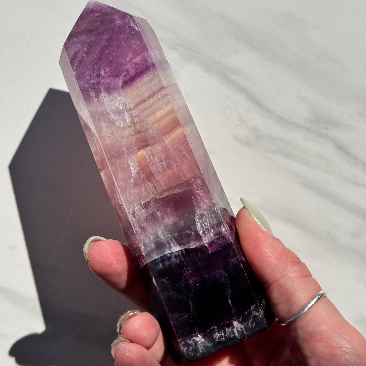 Beautiful Candy Fluorite Crystal Tower