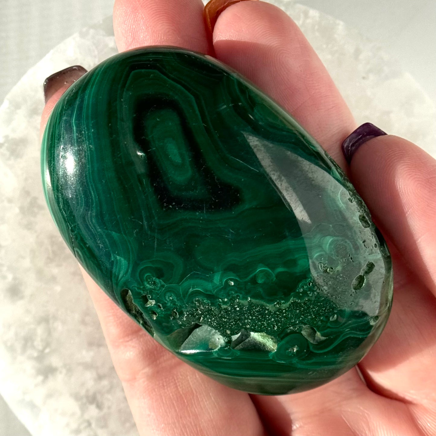 Malachite Palm Stone | Option D
