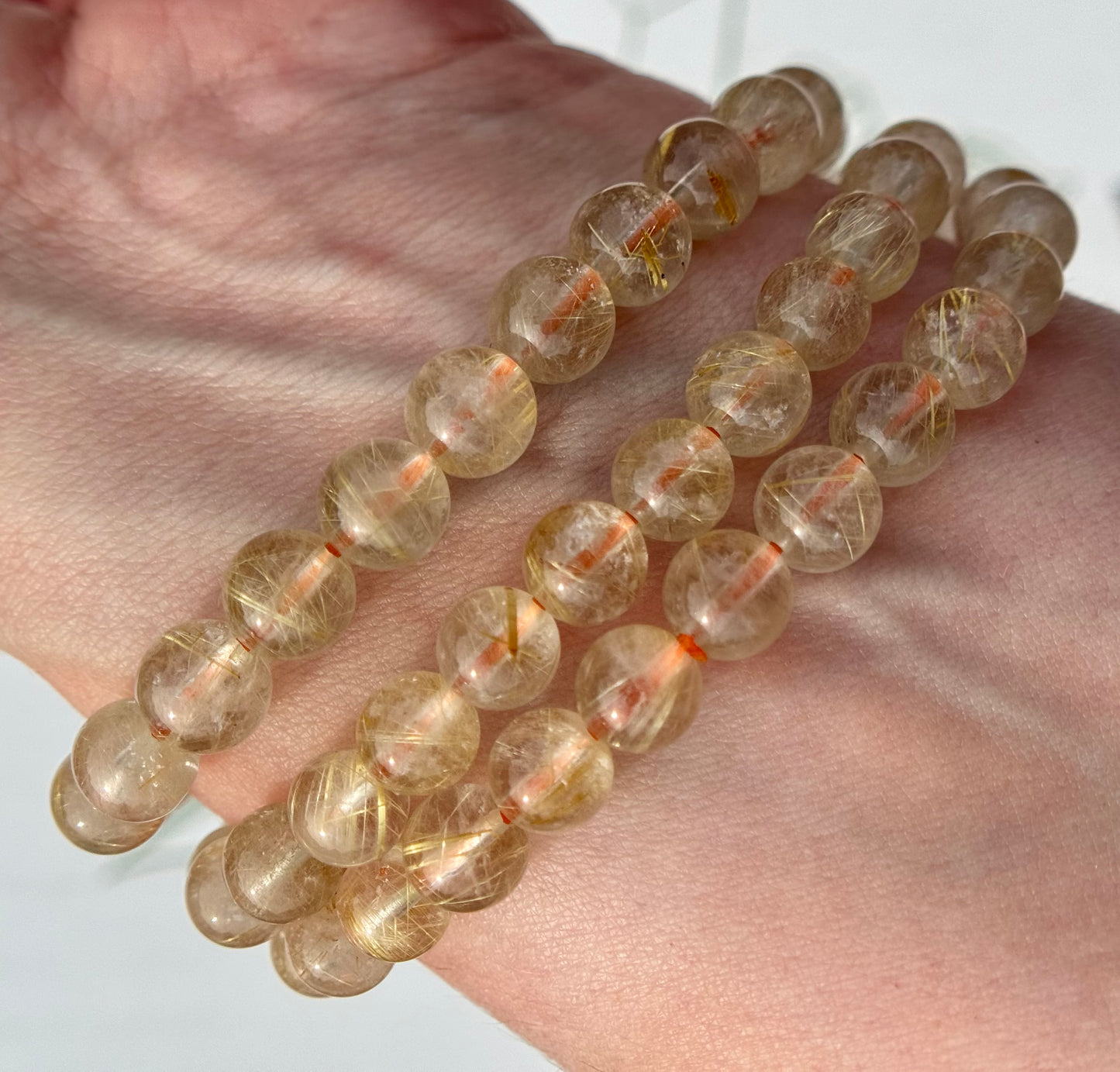 Golden Rutile Bracelets from Madagascar (8mm Bead)