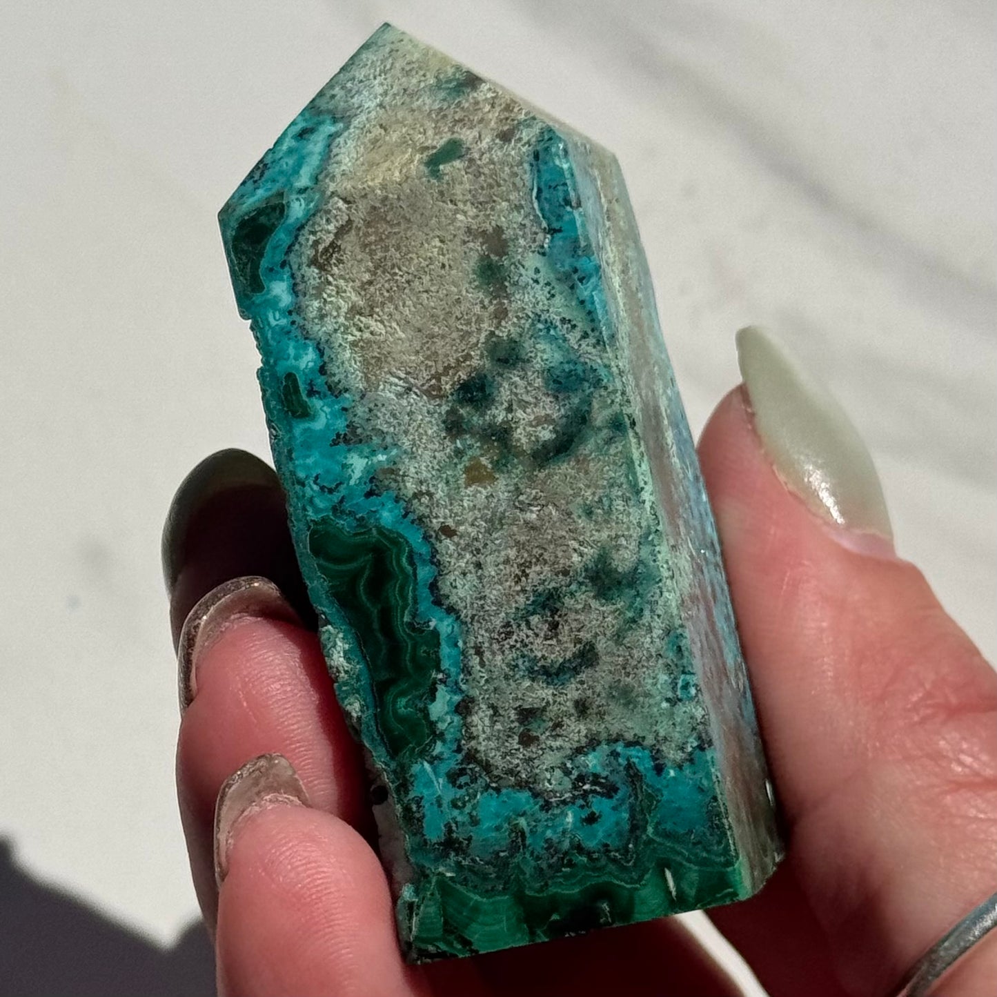 Malachite & Botryoidal Chrysocolla Obelisk | Option B