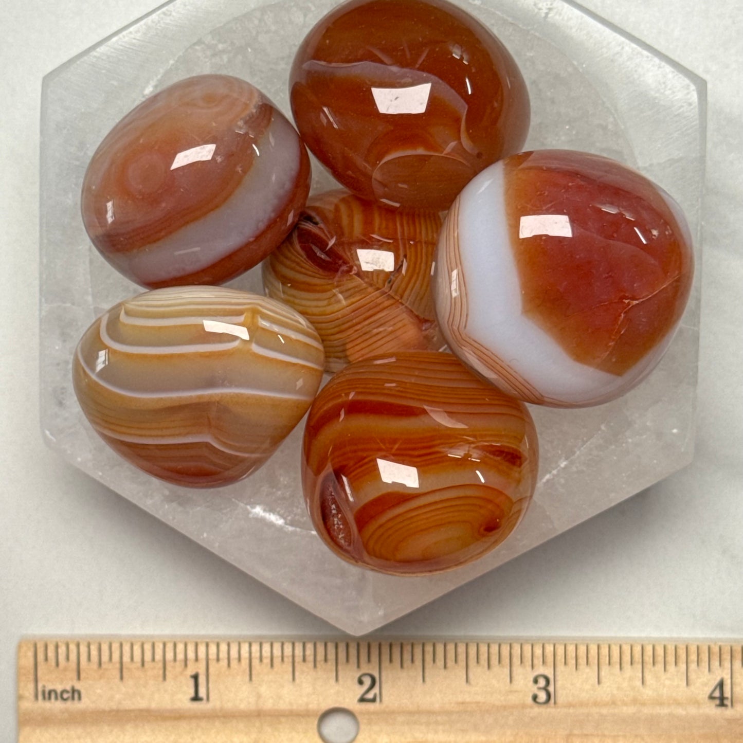 One (1) High Quality Banded Carnelian Tumble from Brazil