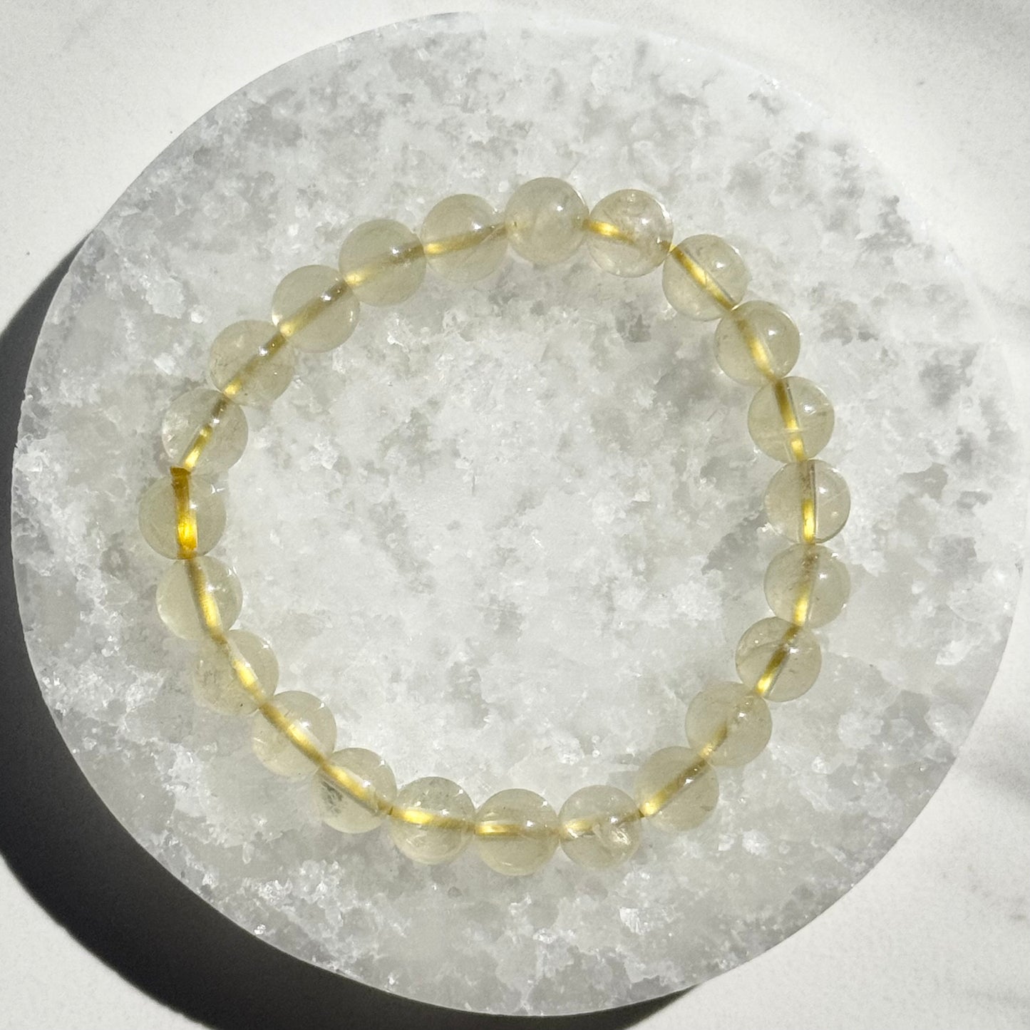 One (1) Pale Citrine Bracelet from Brazil (8mm Bead)