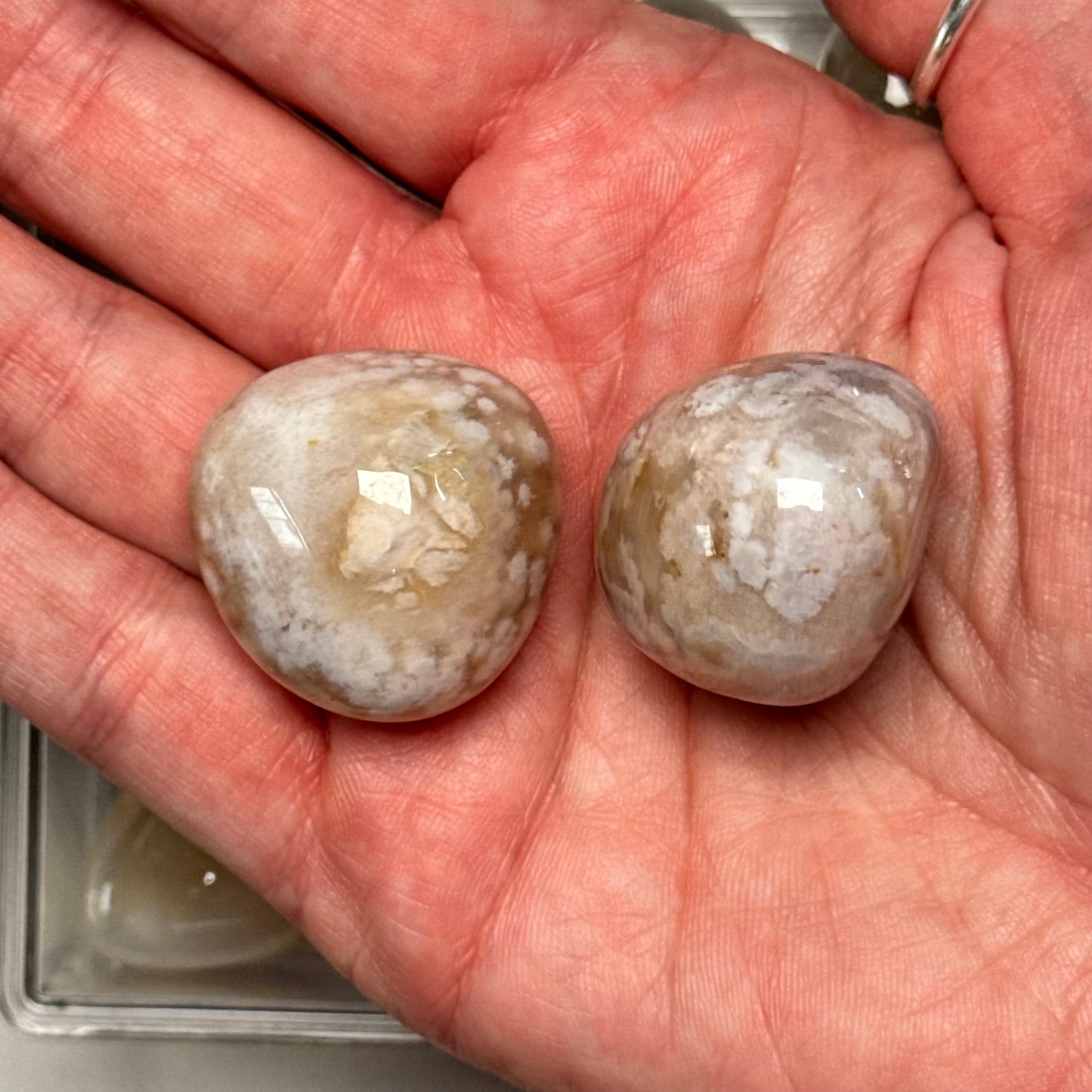 One (1) High Quality Flower Agate Tumble from Madagascar