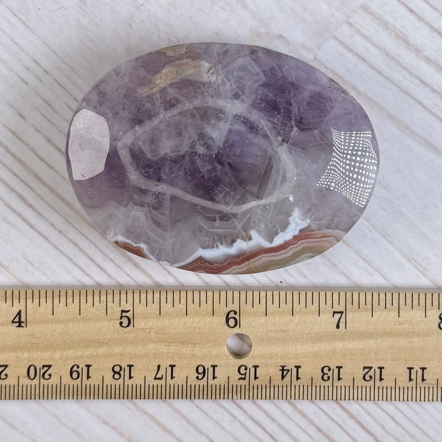 Crazy Lace Amethyst Palm Stone from Mexico | Option A