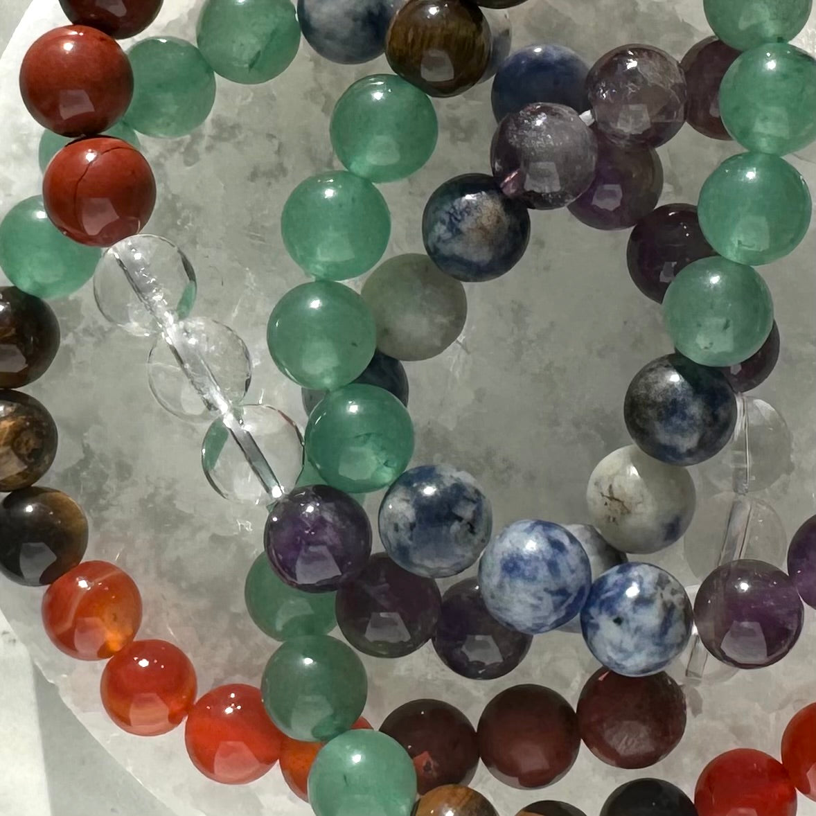 One (1) Crystal Chakra Bracelet (8mm Beads)