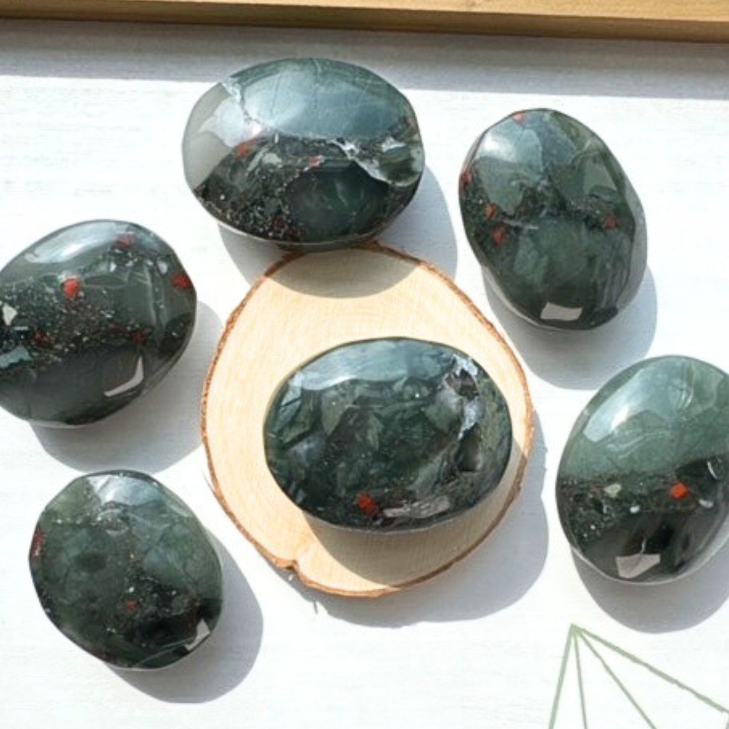 One (1) African Bloodstone Palm Stone