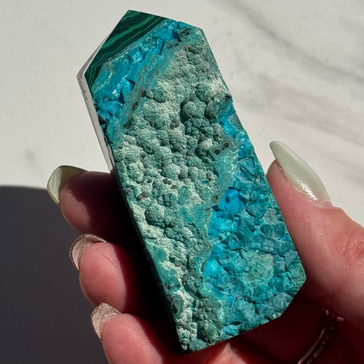 Malachite & Botryoidal Chrysocolla Obelisk | Option A
