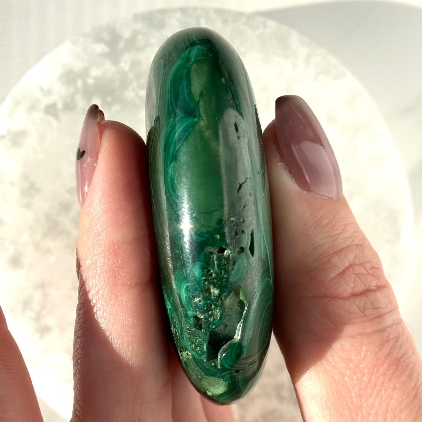 Malachite Palm Stone | Option D