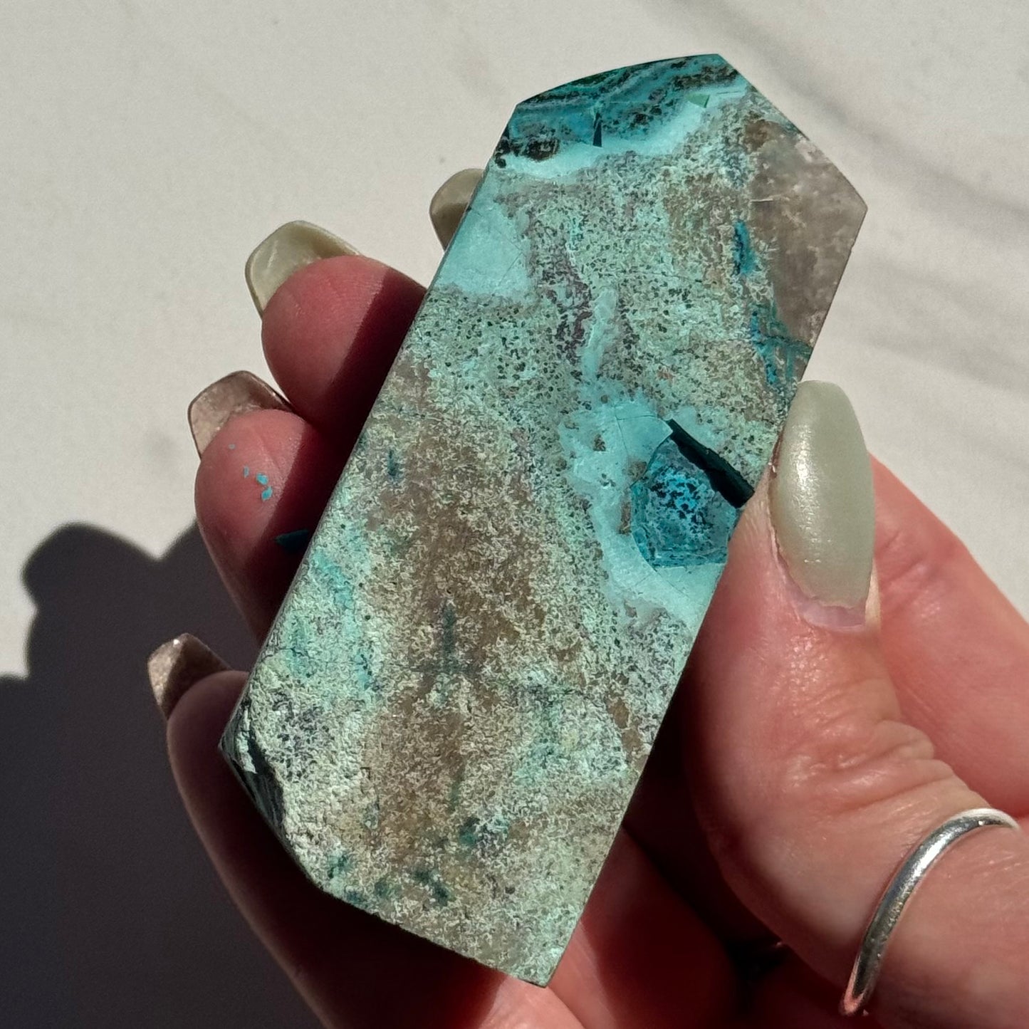 Malachite & Botryoidal Chrysocolla Obelisk | Option A