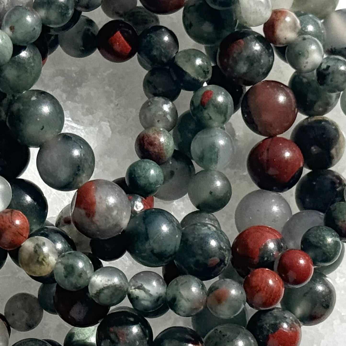 One (1) African Bloodstone Bracelet from South Africa (8mm Bead)