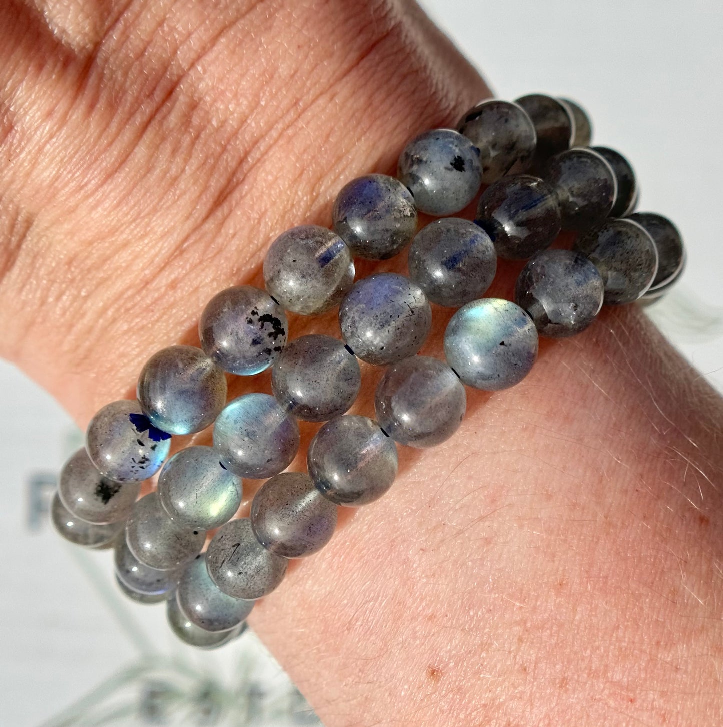 One (1) Labradorite Bracelet from Madagascar (8mm Bead)