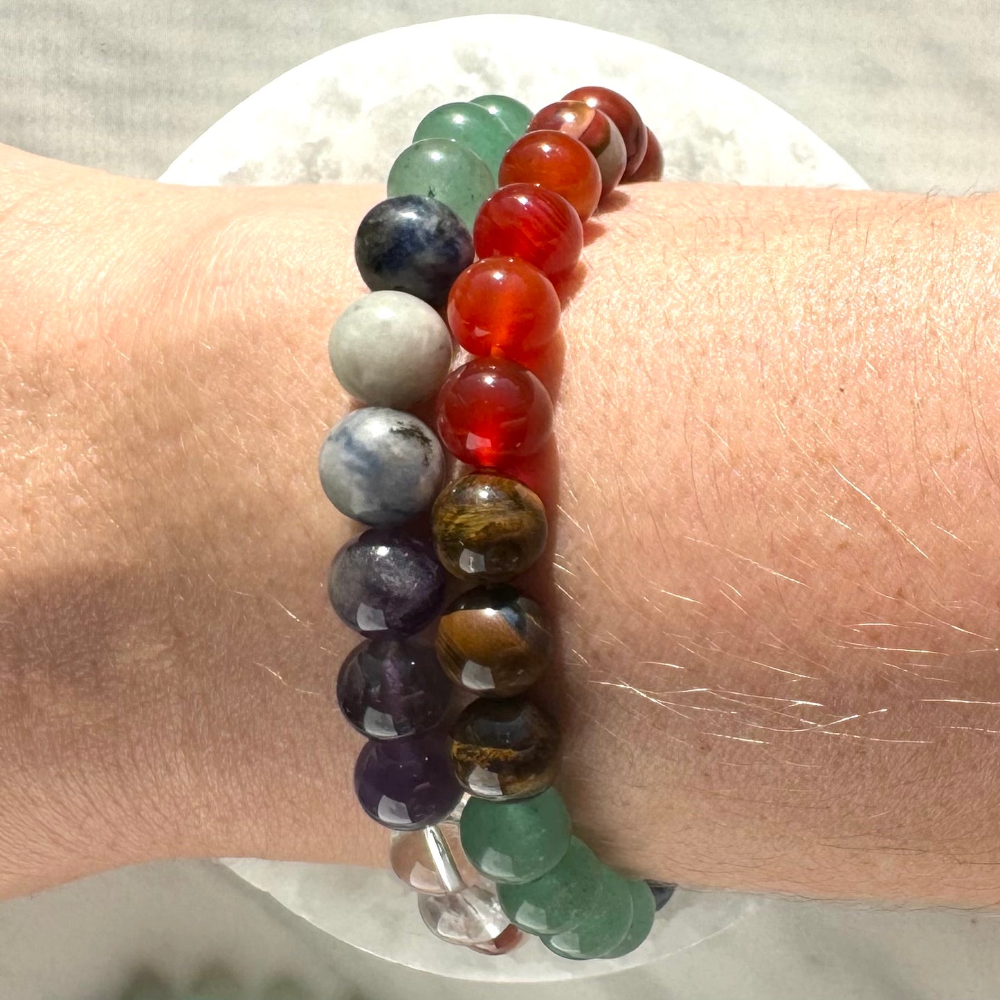 One (1) Crystal Chakra Bracelet (8mm Beads)