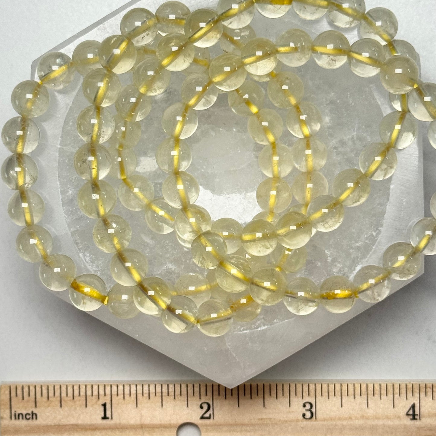 One (1) Pale Citrine Bracelet from Brazil (8mm Bead)