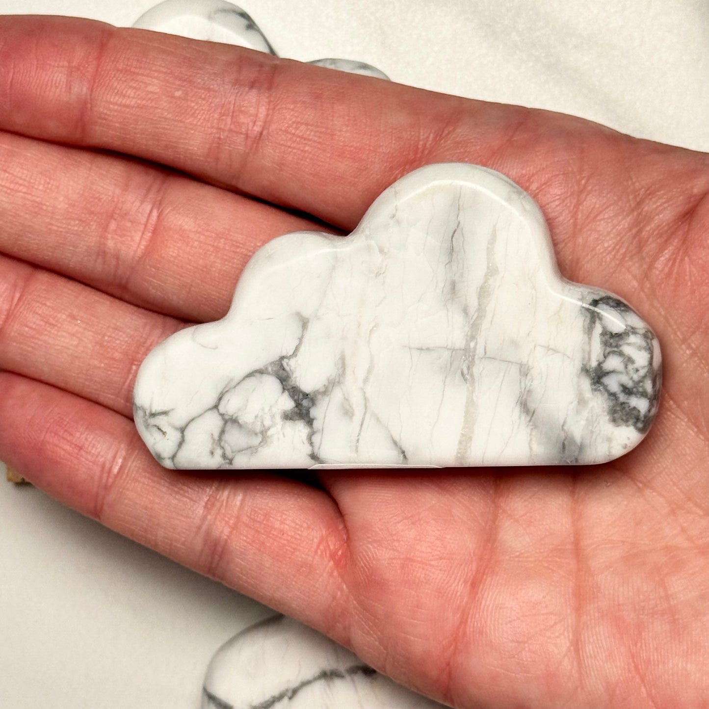 One (1) Beautiful Howlite Cloud Carving