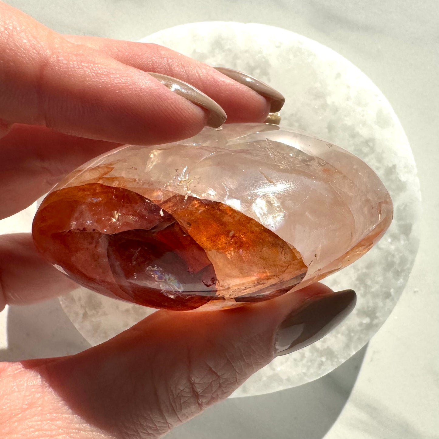 Fire Quartz Palm Stone | Option B