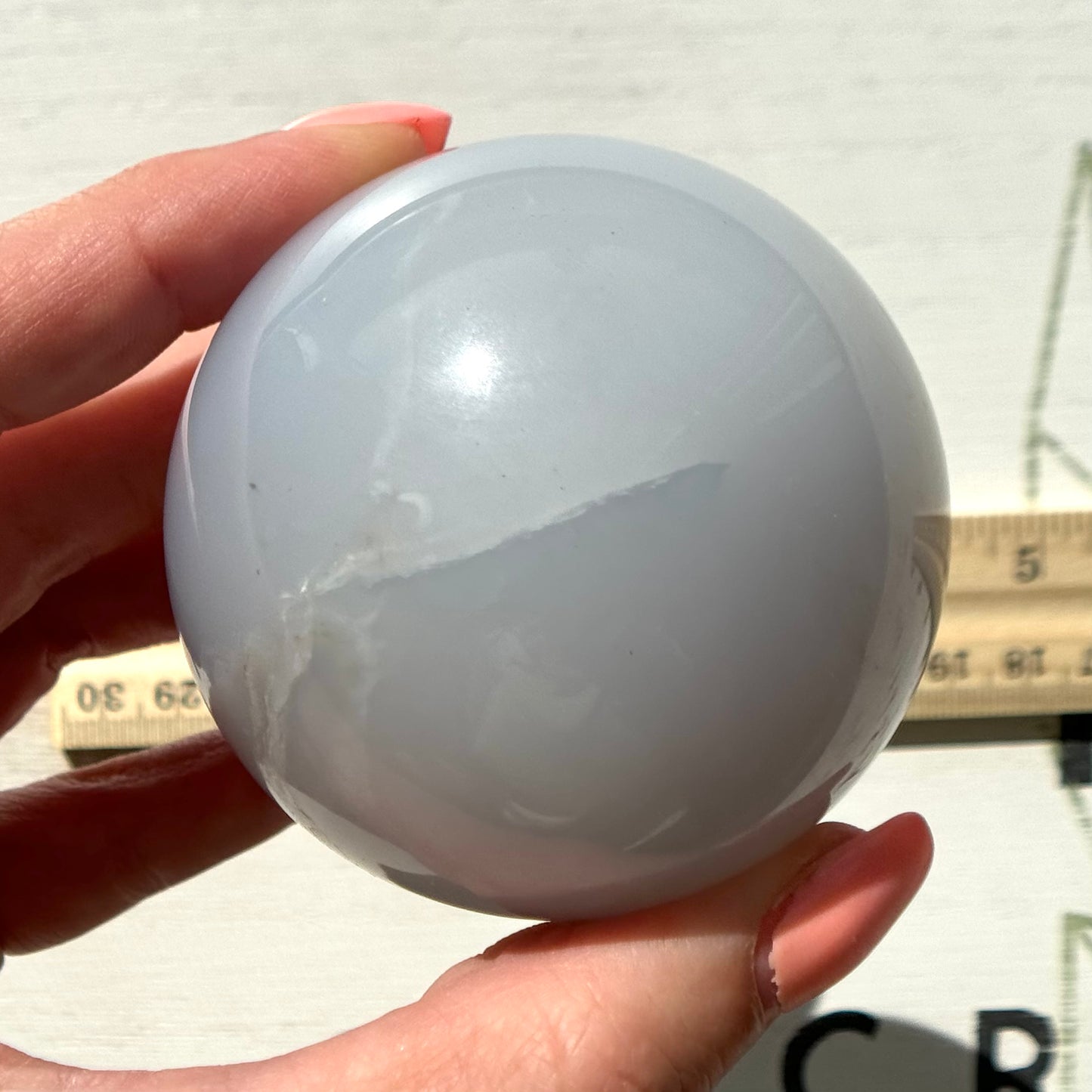 Blue Chalcedony Sphere from Brazil