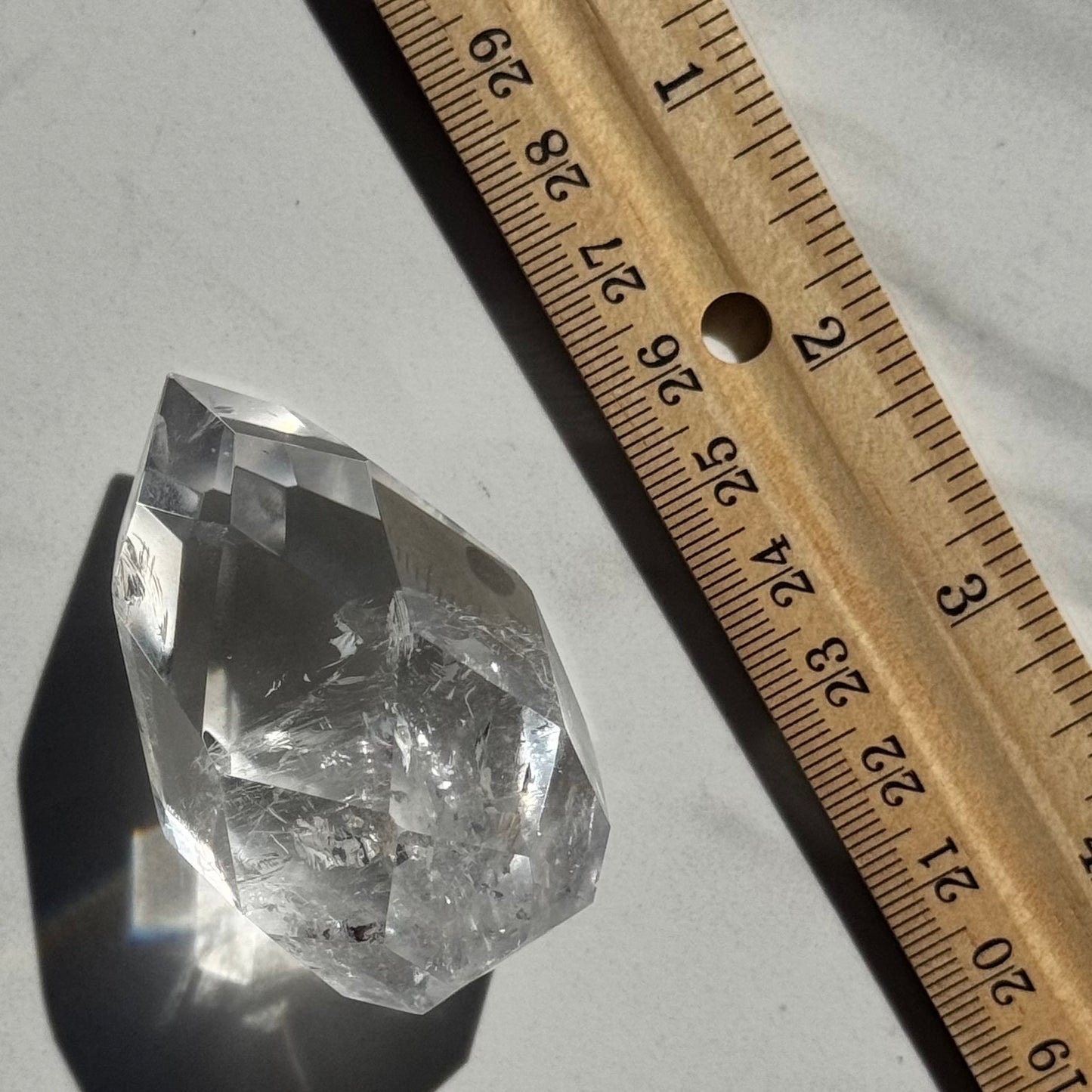 High Clarity Faceted Clear Quartz Freeform from Brazil