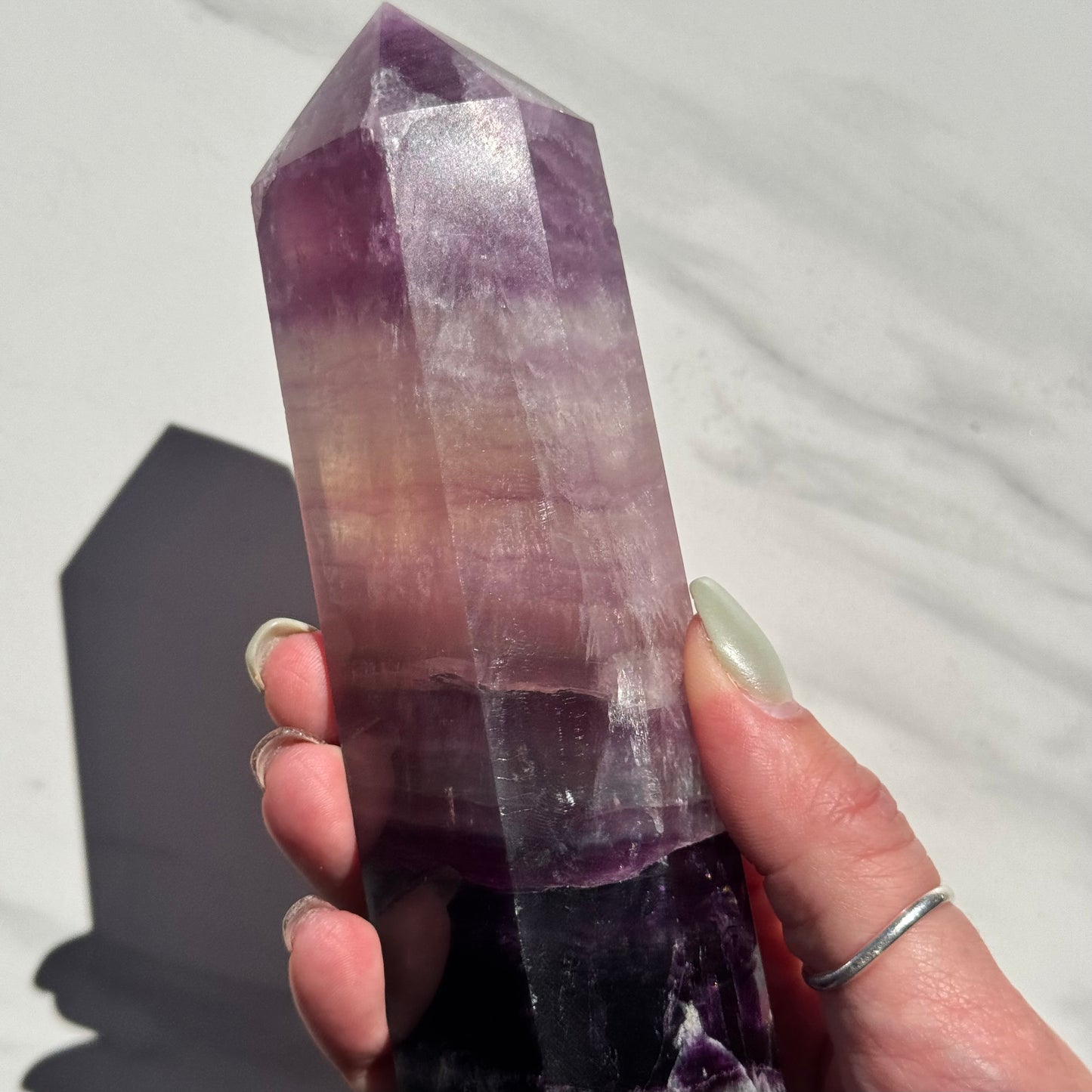 Beautiful Candy Fluorite Crystal Tower