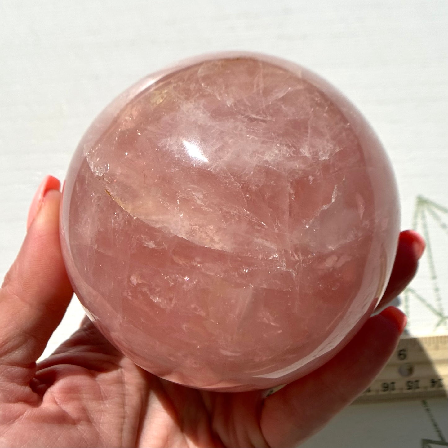 High Quality Rose Quartz Sphere with Asterism from Brazil
