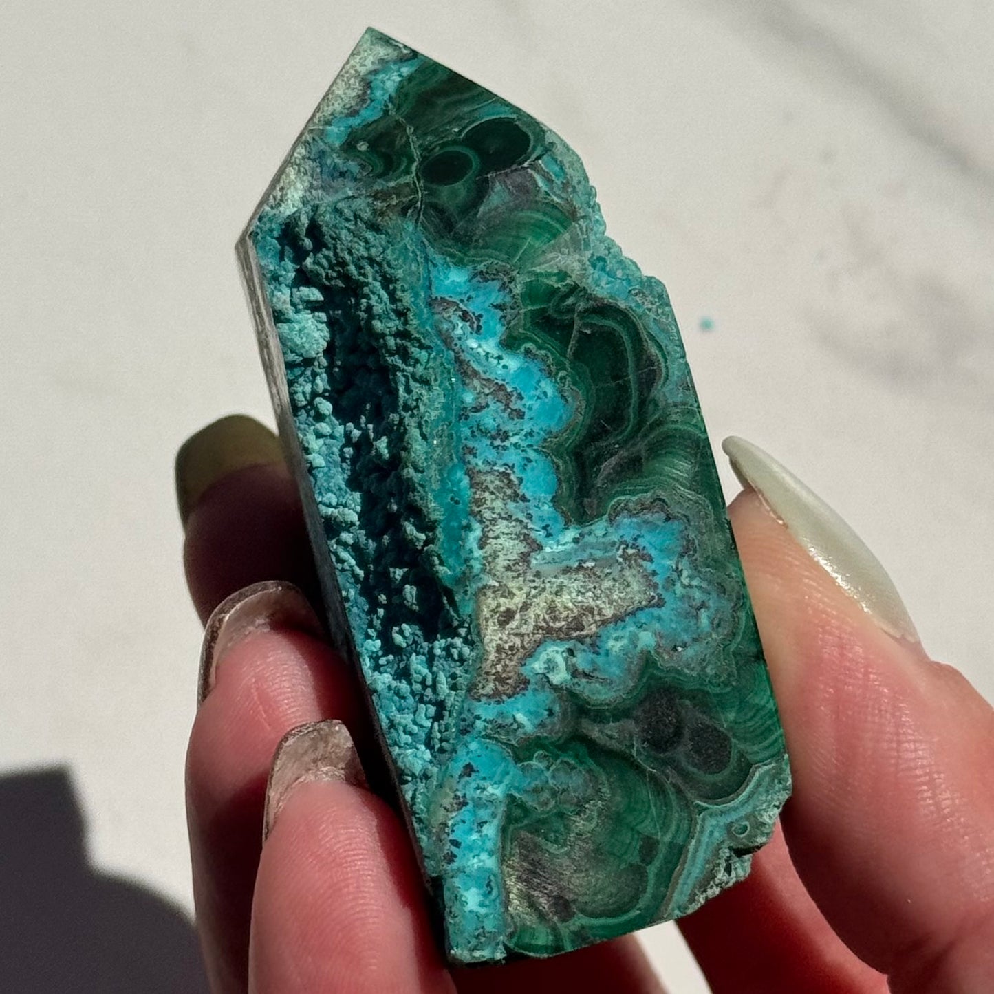 Malachite & Botryoidal Chrysocolla Obelisk | Option B