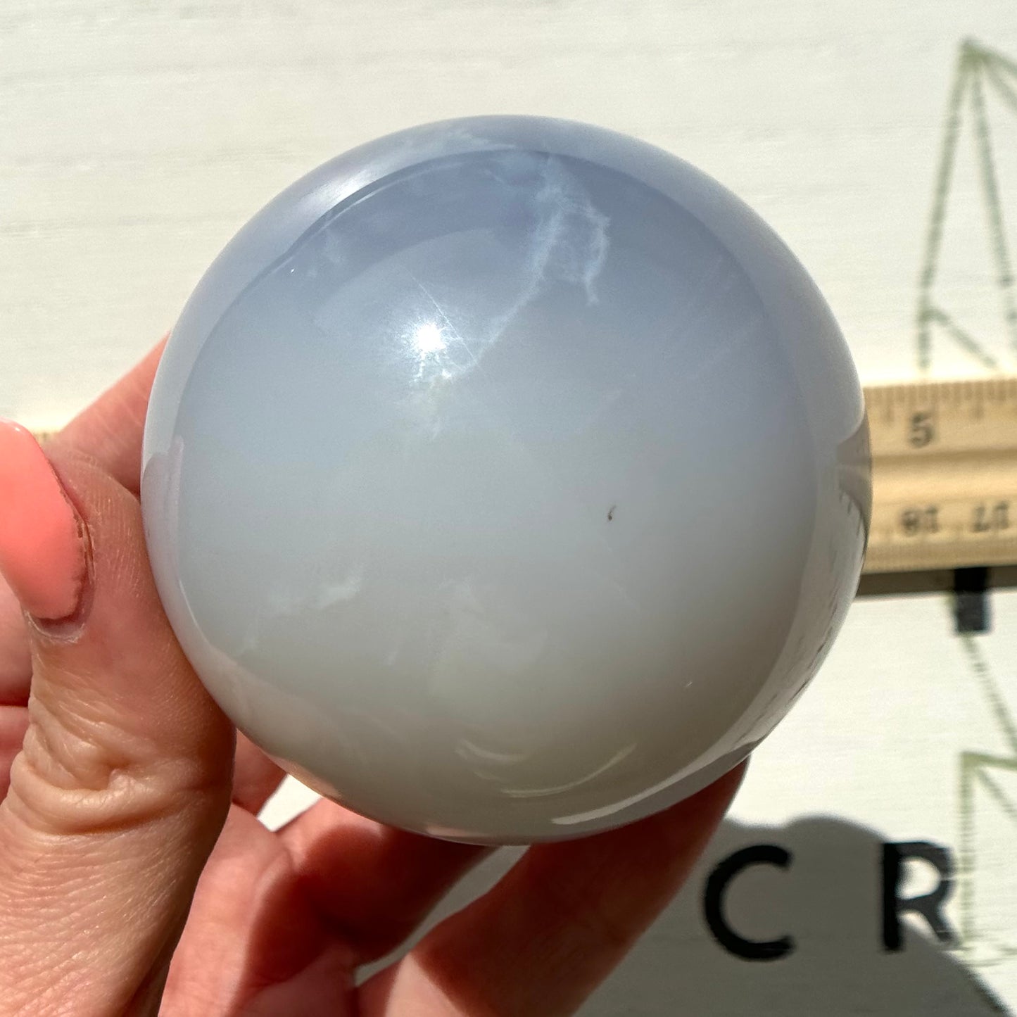 Blue Chalcedony Sphere from Brazil