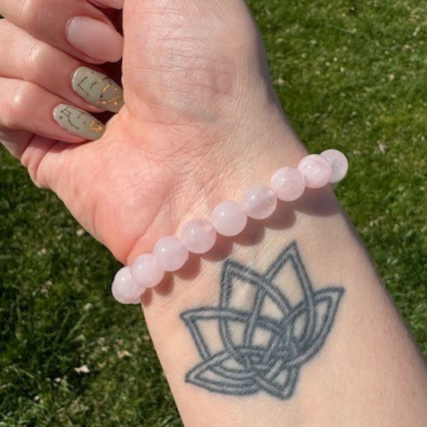 One (1) Rose Quartz Bracelet from Madagascar (8mm Bead)