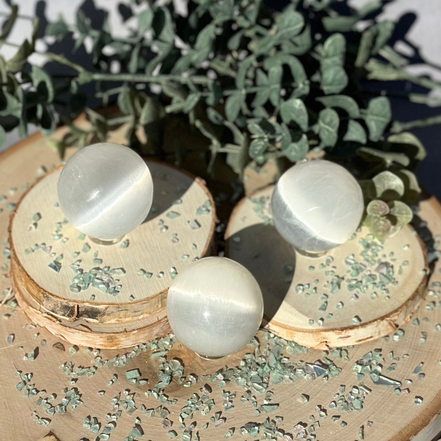 One (1) 1.61-Inch Selenite Spheres (41 mm) from Morocco