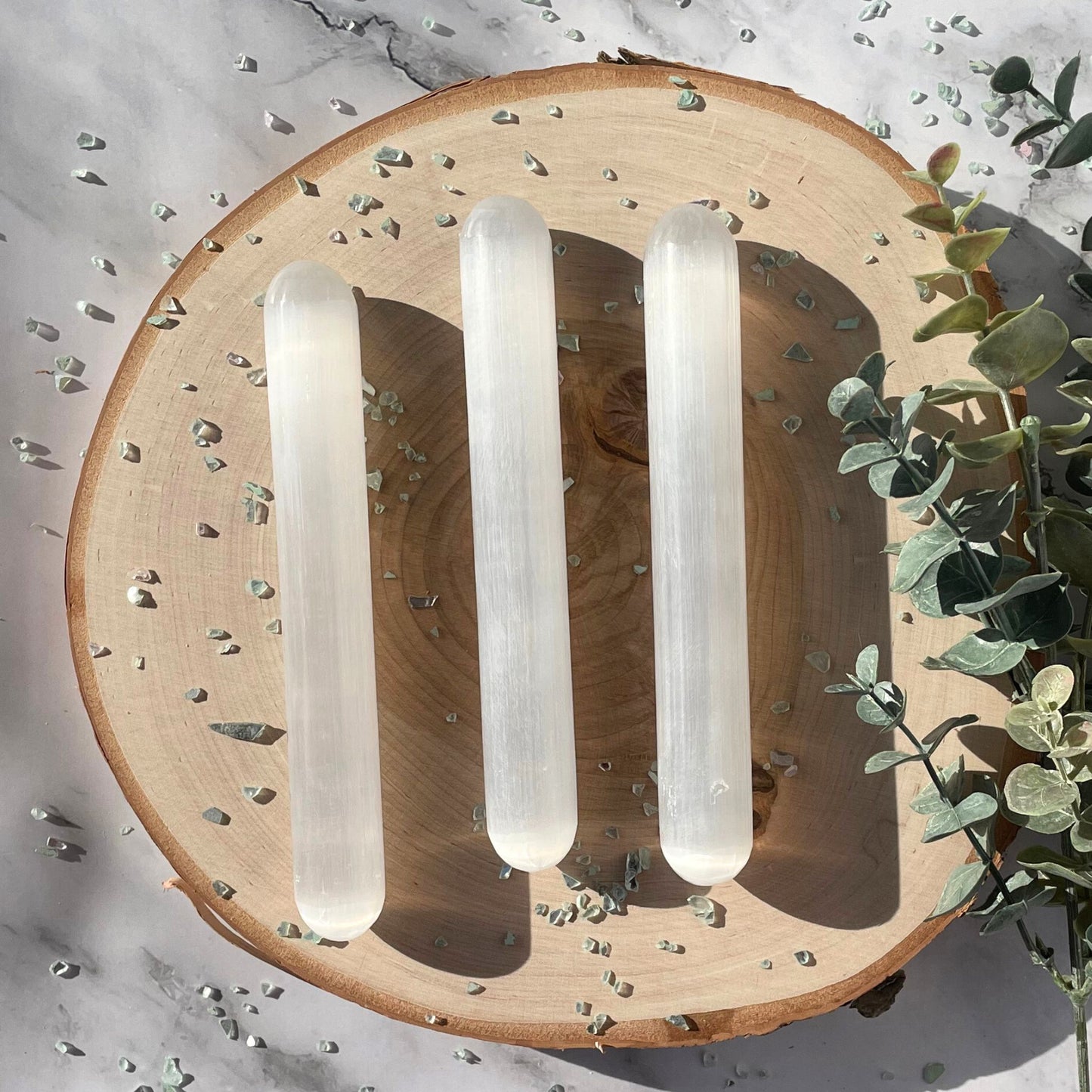 One (1) Selenite Wand from Morocco - Blunt End