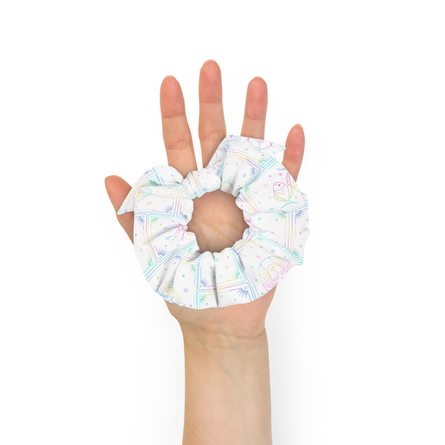 Rainbow Zodiac Tarot Recycled Scrunchie