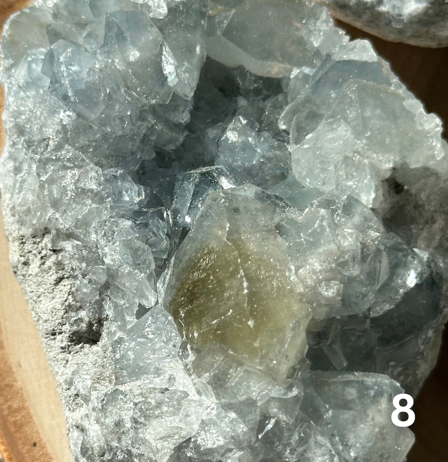 angle shot of celestite cluster 8