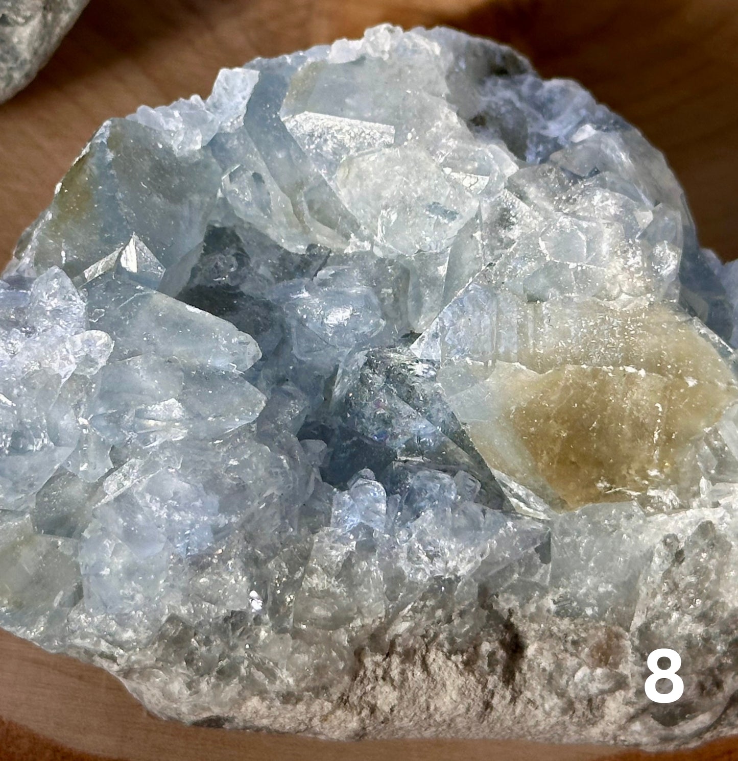 close up shot of celestite cluster 8