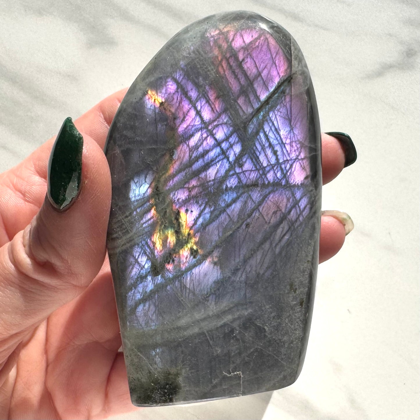 Twilight labradorite freeform crystal for transitions, intuition, and energy healing