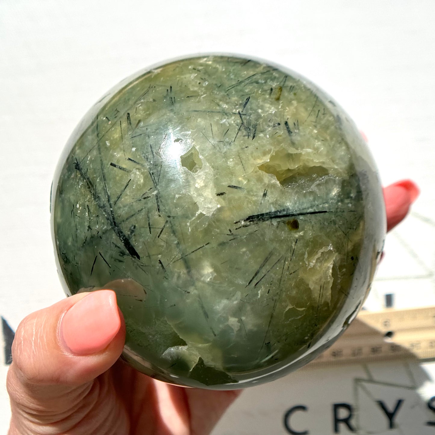 Prehnite with Epidote Sphere from South Africa