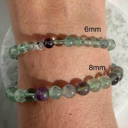 One (1) Fluorite Bracelet (6mm Bead)