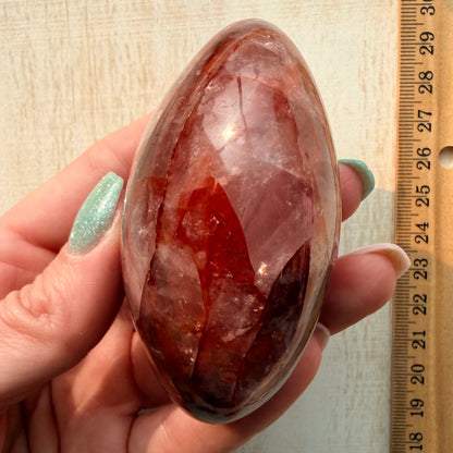 Fire Quartz Palm Stone | Hematoid Quartz | Option A