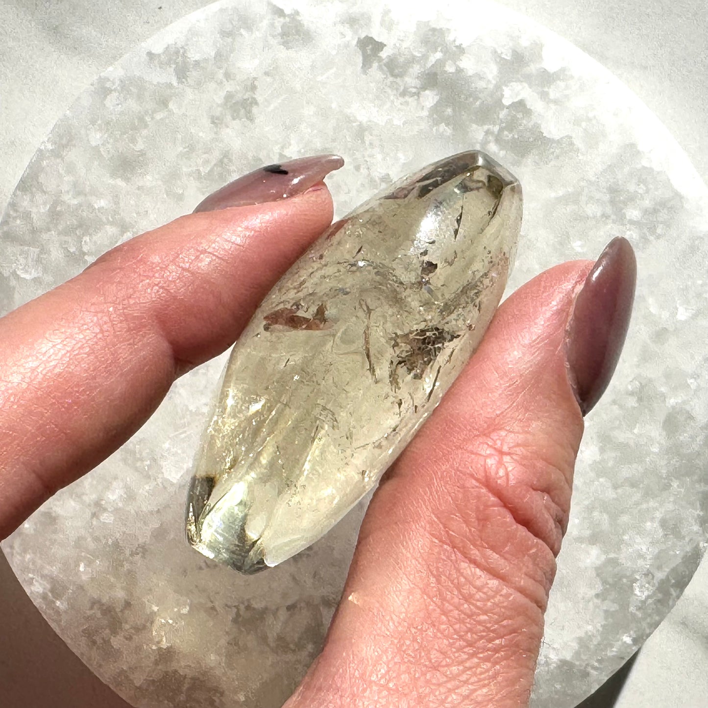 Beautiful High-Quality Citrine Palm Stone E
