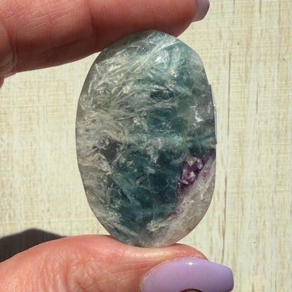 Snowflake Fluorite Palm Stone | Option E