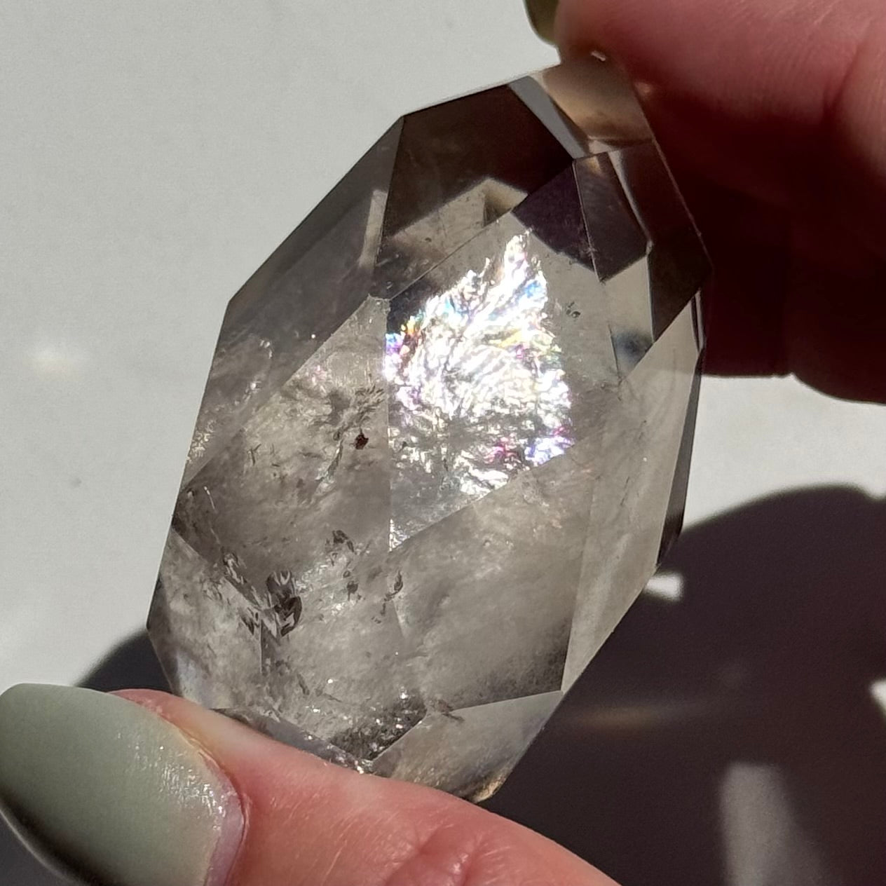 Smoky Quartz Faceted Teardrop Carving