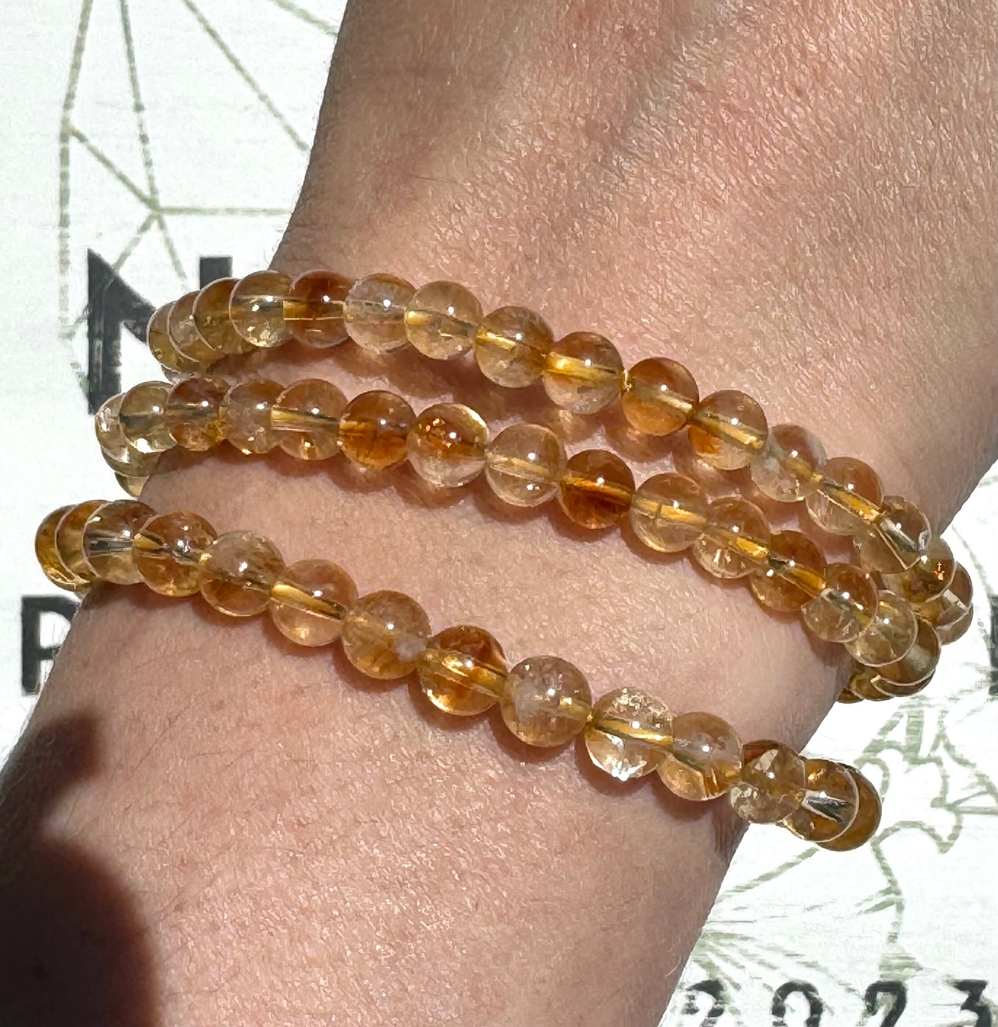 Citrine Bracelet from Brazil (6mm Bead)