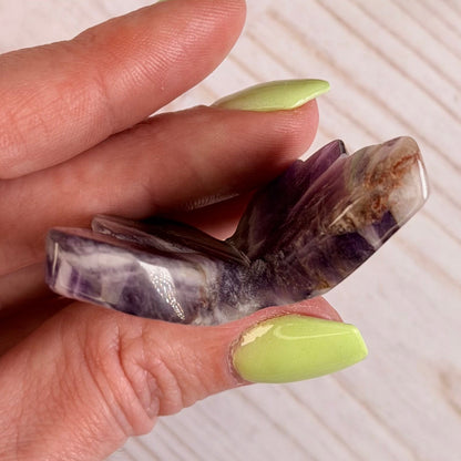 Chevron / Dream Amethyst Butterfly Carving