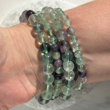 One (1) Fluorite Bracelet (8mm Bead)