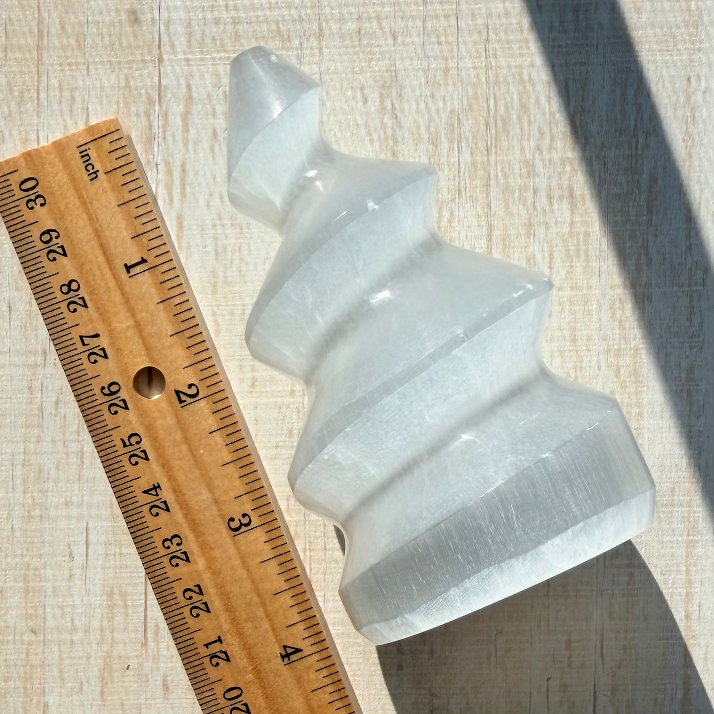 Selenite Spiral Tower | Satin Spar | Selenite Crystal