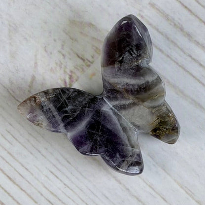 Chevron / Dream Amethyst Butterfly Carving
