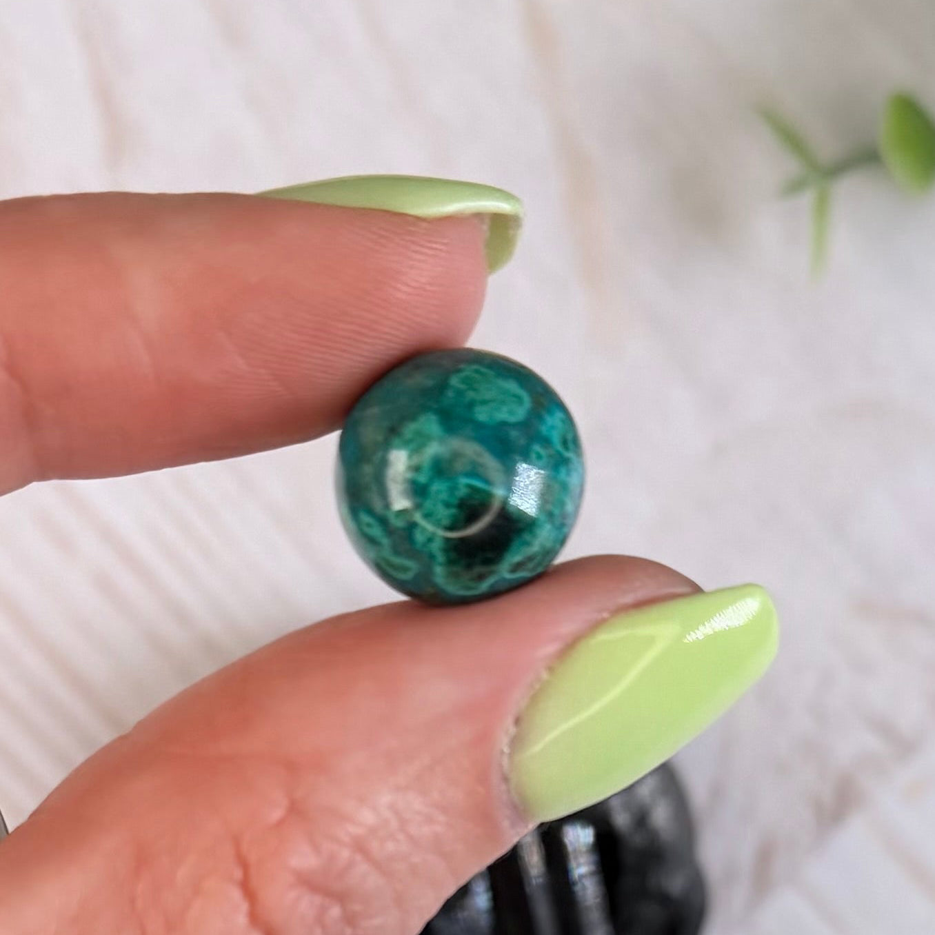 One (1) Phoenix Stone Ultra Mini Sphere - Turquoise, Chrysocolla & Malachite Blend