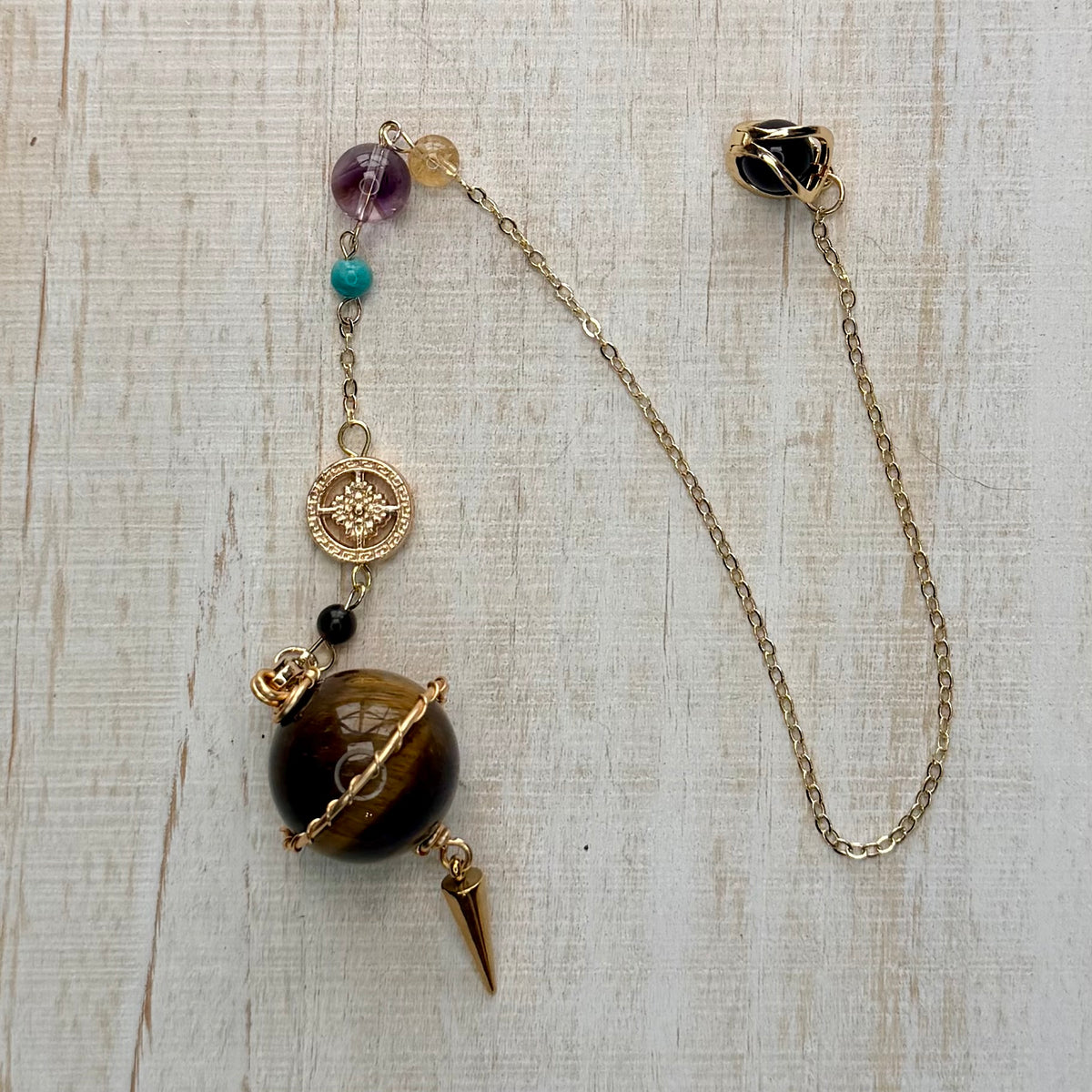 Wire-Wrapped Saturn Crystal Pendulum | Choose Your Stone